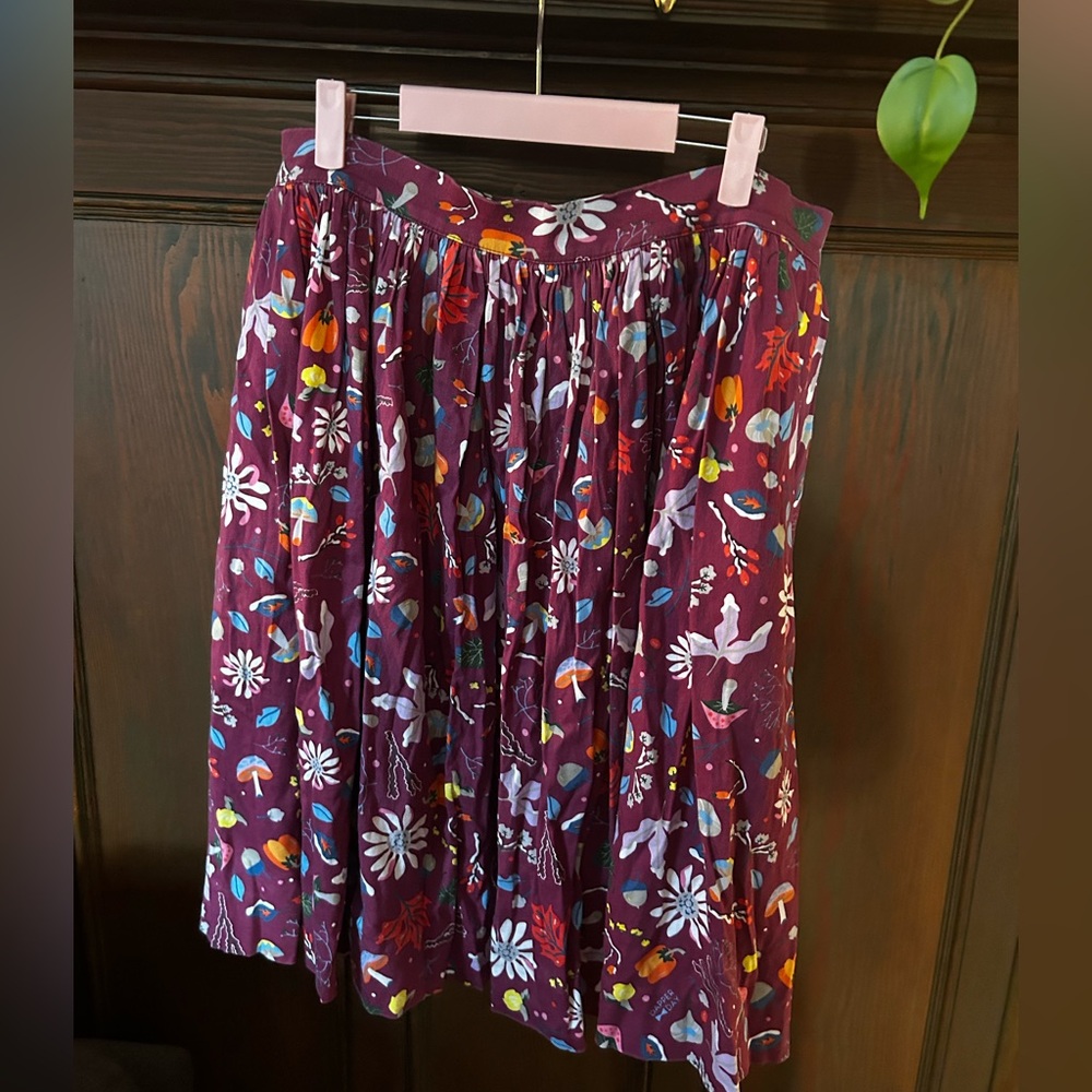 Pinup Couture x Dapper Day leaf print skirt 2x